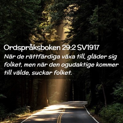 Picture 02 - Ordspråksboken 29:2 SV1917 - När de rättfärdiga växa till, gläder sig - Bible Verse Picture