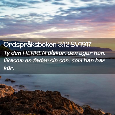 Picture 02 - Ordspråksboken 3:12 SV1917 - Ty den HERREN älskar, den agar han, likasom en - Bible Verse Picture