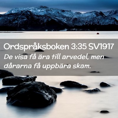 Picture 02 - Ordspråksboken 3:35 SV1917 - De visa få ära till arvedel, men dårarna få - Bible Verse Picture