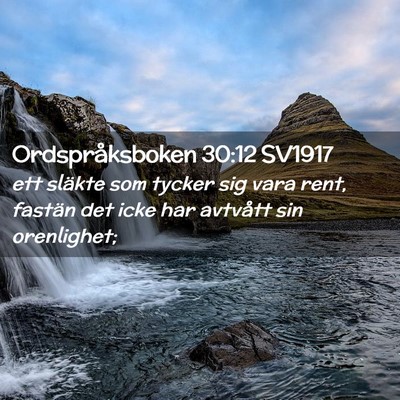 Picture 02 - Ordspråksboken 30:12 SV1917 - ett släkte som tycker sig vara rent, fastän det - Bible Verse Picture
