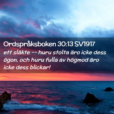 Picture 02 - Ordspråksboken 30:13 SV1917 - ett släkte -- huru stolta äro icke dess ögon, - Bible Verse Picture