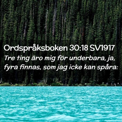 Picture 02 - Ordspråksboken 30:18 SV1917 - Tre ting äro mig för underbara, ja, fyra - Bible Verse Picture