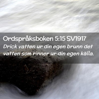 Picture 02 - Ordspråksboken 5:15 SV1917 - Drick vatten ur din egen brunn det vatten som - Bible Verse Picture
