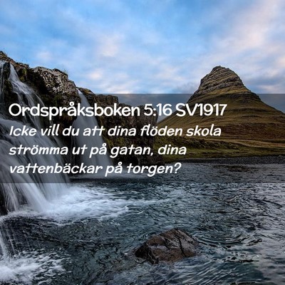 Picture 02 - Ordspråksboken 5:16 SV1917 - Icke vill du att dina flöden skola strömma ut - Bible Verse Picture