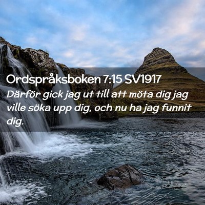 Picture 02 - Ordspråksboken 7:15 SV1917 - Därför gick jag ut till att möta dig jag ville - Bible Verse Picture