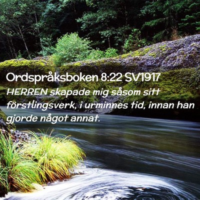 Picture 02 - Ordspråksboken 8:22 SV1917 - HERREN skapade mig såsom sitt förstlingsverk, i - Bible Verse Picture