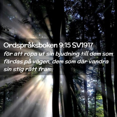 Picture 02 - Ordspråksboken 9:15 SV1917 - för att ropa ut sin bjudning till dem som - Bible Verse Picture