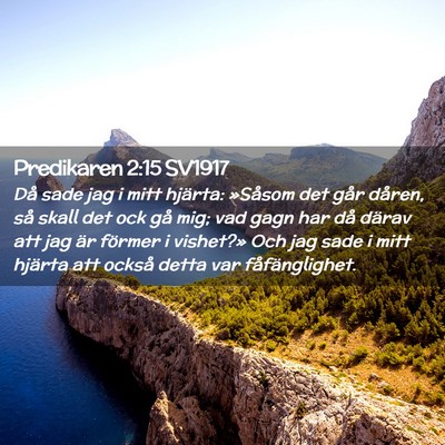Picture 02 - Predikaren 2:15 SV1917 - Då sade jag i mitt hjärta: »Såsom det går - Bible Verse Picture