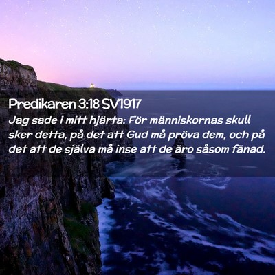 Picture 02 - Predikaren 3:18 SV1917 - Jag sade i mitt hjärta: För människornas skull - Bible Verse Picture