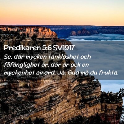Picture 02 - Predikaren 5:6 SV1917 - Se, där mycken tanklöshet och fåfänglighet - Bible Verse Picture