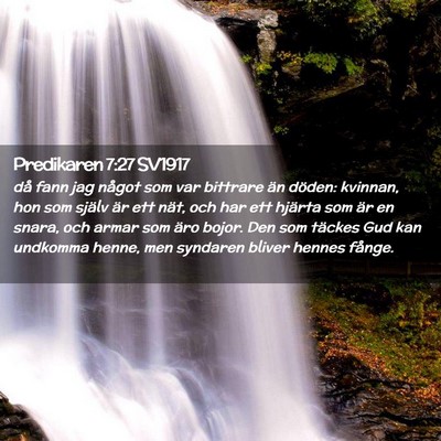 Picture 02 - Predikaren 7:27 SV1917 - då fann jag något som var bittrare än döden: - Bible Verse Picture
