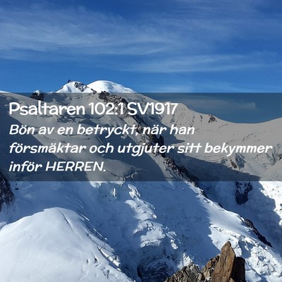 Picture 02 - Psaltaren 102:1 SV1917 - Bön av en betryckt, när han försmäktar och - Bible Verse Picture