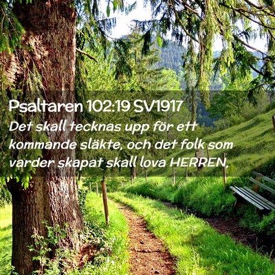Picture 02 - Psaltaren 102:19 SV1917 - Det skall tecknas upp för ett kommande släkte, - Bible Verse Picture
