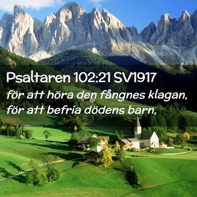 Picture 02 - Psaltaren 102:21 SV1917 - för att höra den fångnes klagan, för att - Bible Verse Picture