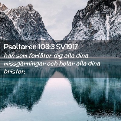 Picture 02 - Psaltaren 103:3 SV1917 - han som förlåter dig alla dina missgärningar - Bible Verse Picture