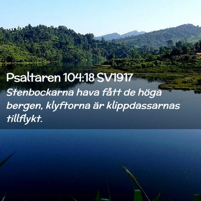 Picture 02 - Psaltaren 104:18 SV1917 - Stenbockarna hava fått de höga bergen, - Bible Verse Picture