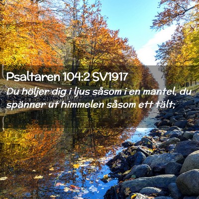 Picture 02 - Psaltaren 104:2 SV1917 - Du höljer dig i ljus såsom i en mantel, du - Bible Verse Picture