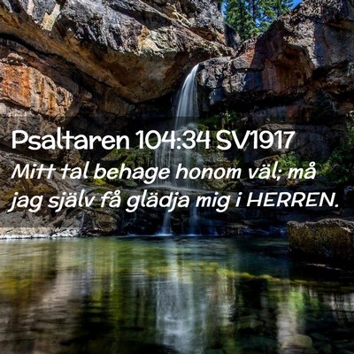 Picture 02 - Psaltaren 104:34 SV1917 - Mitt tal behage honom väl; må jag själv få - Bible Verse Picture