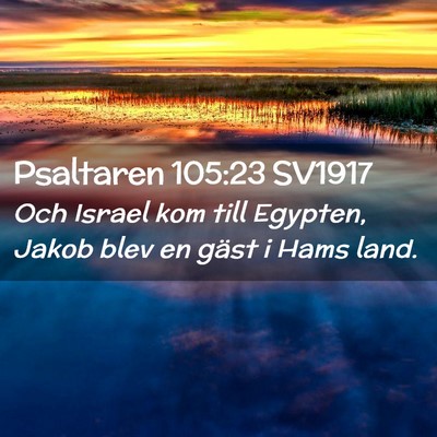 Picture 02 - Psaltaren 105:23 SV1917 - Och Israel kom till Egypten, Jakob blev en gäst - Bible Verse Picture