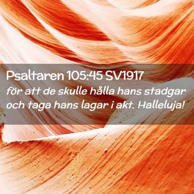 Picture 02 - Psaltaren 105:45 SV1917 - för att de skulle hålla hans stadgar och taga - Bible Verse Picture