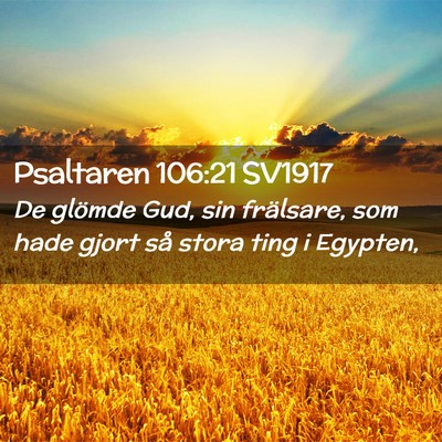 Picture 02 - Psaltaren 106:21 SV1917 - De glömde Gud, sin frälsare, som hade gjort så - Bible Verse Picture
