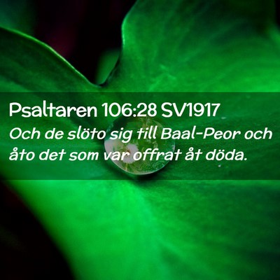Picture 02 - Psaltaren 106:28 SV1917 - Och de slöto sig till Baal-Peor och åto det som - Bible Verse Picture