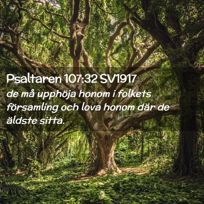 Picture 02 - Psaltaren 107:32 SV1917 - de må upphöja honom i folkets församling och - Bible Verse Picture