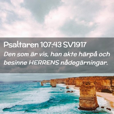 Picture 02 - Psaltaren 107:43 SV1917 - Den som är vis, han akte härpå och besinne - Bible Verse Picture