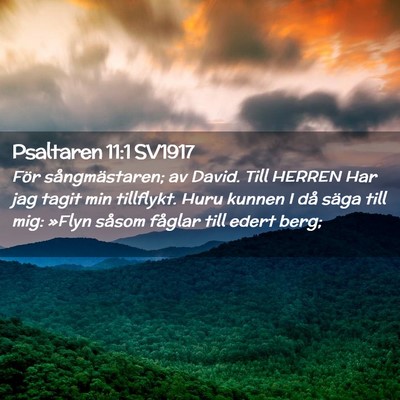 Picture 02 - Psaltaren 11:1 SV1917 - För sångmästaren; av David. Till HERREN Har - Bible Verse Picture