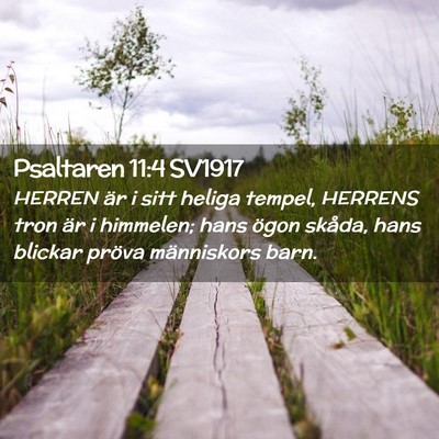 Picture 02 - Psaltaren 11:4 SV1917 - HERREN är i sitt heliga tempel, HERRENS tron är - Bible Verse Picture
