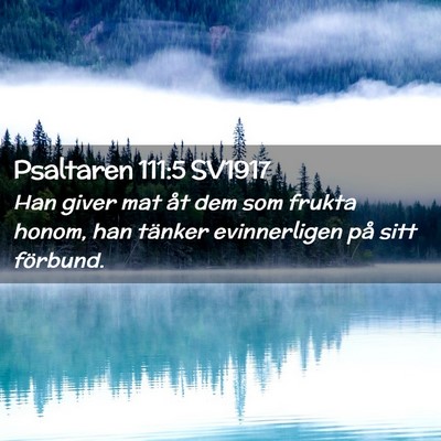 Picture 02 - Psaltaren 111:5 SV1917 - Han giver mat åt dem som frukta honom, han - Bible Verse Picture