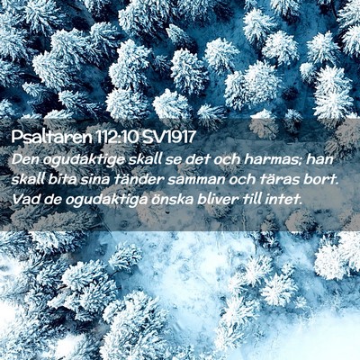 Picture 02 - Psaltaren 112:10 SV1917 - Den ogudaktige skall se det och harmas; han skall - Bible Verse Picture