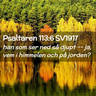Picture 02 - Psaltaren 113:6 SV1917 - han som ser ned så djupt -- ja, vem i himmelen - Bible Verse Picture