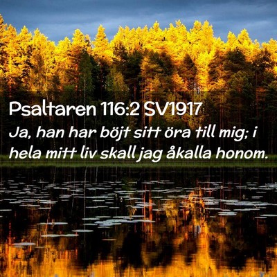 Picture 02 - Psaltaren 116:2 SV1917 - Ja, han har böjt sitt öra till mig; i hela mitt - Bible Verse Picture