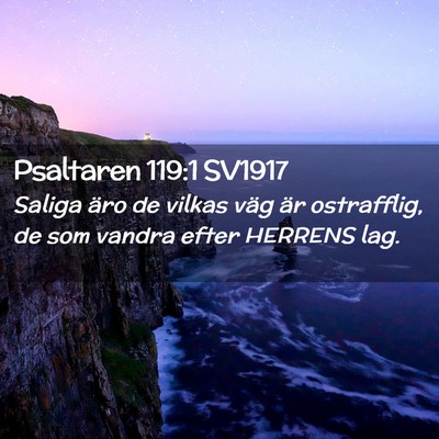 Picture 02 - Psaltaren 119:1 SV1917 - Saliga äro de vilkas väg är ostrafflig, de som - Bible Verse Picture