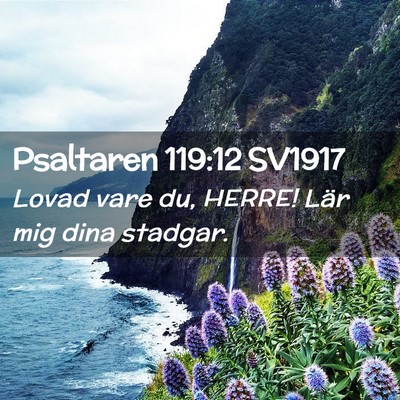 Picture 02 - Psaltaren 119:12 SV1917 - Lovad vare du, HERRE! Lär mig dina - Bible Verse Picture