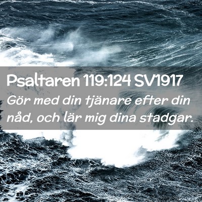Picture 02 - Psaltaren 119:124 SV1917 - Gör med din tjänare efter din nåd, och lär - Bible Verse Picture