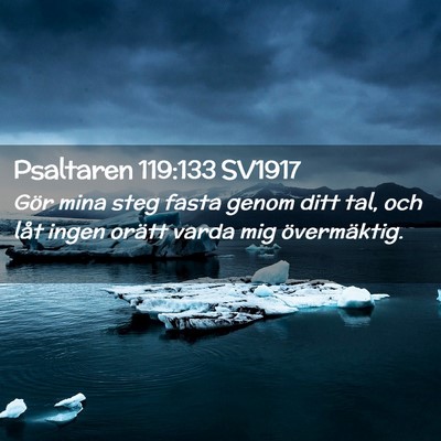Picture 02 - Psaltaren 119:133 SV1917 - Gör mina steg fasta genom ditt tal, och låt - Bible Verse Picture