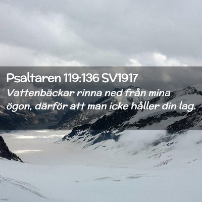 Picture 02 - Psaltaren 119:136 SV1917 - Vattenbäckar rinna ned från mina ögon, - Bible Verse Picture