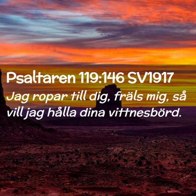 Picture 02 - Psaltaren 119:146 SV1917 - Jag ropar till dig, fräls mig, så vill jag - Bible Verse Picture