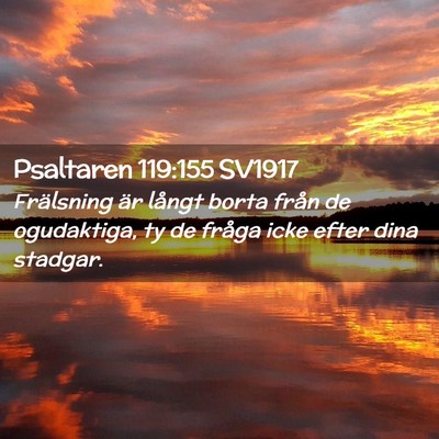 Picture 02 - Psaltaren 119:155 SV1917 - Frälsning är långt borta från de ogudaktiga, - Bible Verse Picture