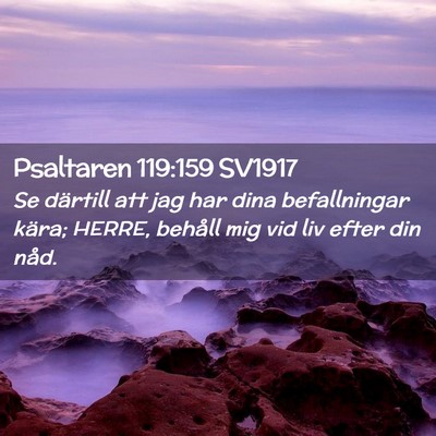 Picture 02 - Psaltaren 119:159 SV1917 - Se därtill att jag har dina befallningar kära; - Bible Verse Picture