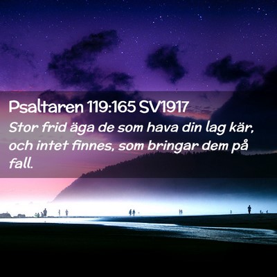 Picture 02 - Psaltaren 119:165 SV1917 - Stor frid äga de som hava din lag kär, och - Bible Verse Picture