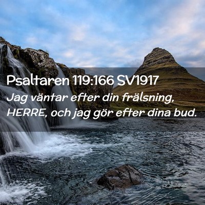Picture 02 - Psaltaren 119:166 SV1917 - Jag väntar efter din frälsning, HERRE, och jag - Bible Verse Picture