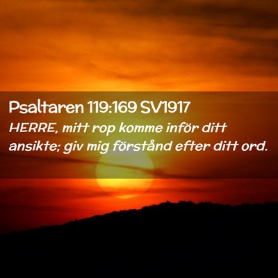Picture 02 - Psaltaren 119:169 SV1917 - HERRE, mitt rop komme inför ditt ansikte; giv - Bible Verse Picture