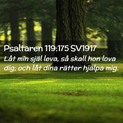 Picture 02 - Psaltaren 119:175 SV1917 - Låt min själ leva, så skall hon lova dig; och - Bible Verse Picture