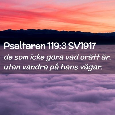Picture 02 - Psaltaren 119:3 SV1917 - de som icke göra vad orätt är, utan vandra på - Bible Verse Picture