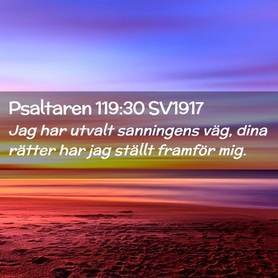 Picture 02 - Psaltaren 119:30 SV1917 - Jag har utvalt sanningens väg, dina rätter har - Bible Verse Picture