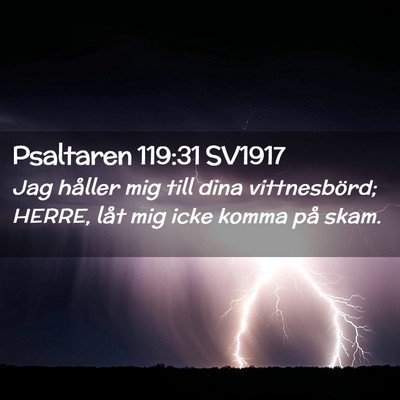 Picture 02 - Psaltaren 119:31 SV1917 - Jag håller mig till dina vittnesbörd; HERRE, - Bible Verse Picture