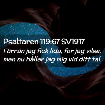 Picture 02 - Psaltaren 119:67 SV1917 - Förrän jag fick lida, for jag vilse, men nu - Bible Verse Picture